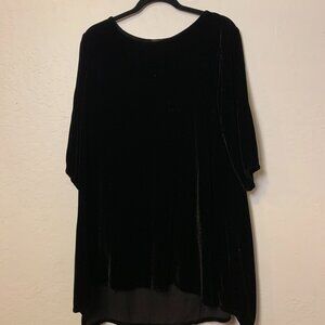 NWT Cutloose black velvet mid-length pullover dress